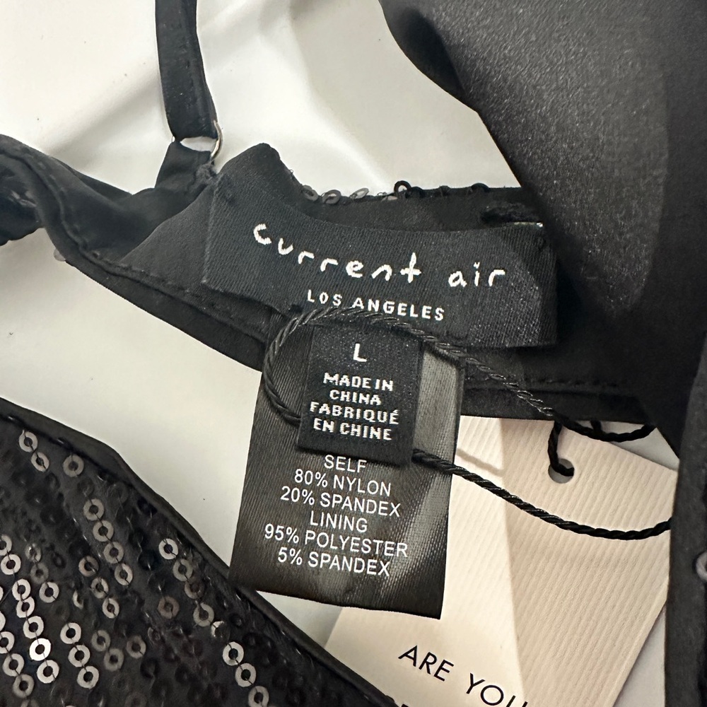 Current Air sequin bralette bra top black size large NWT sexy flirty fun - Picture 8 of 8